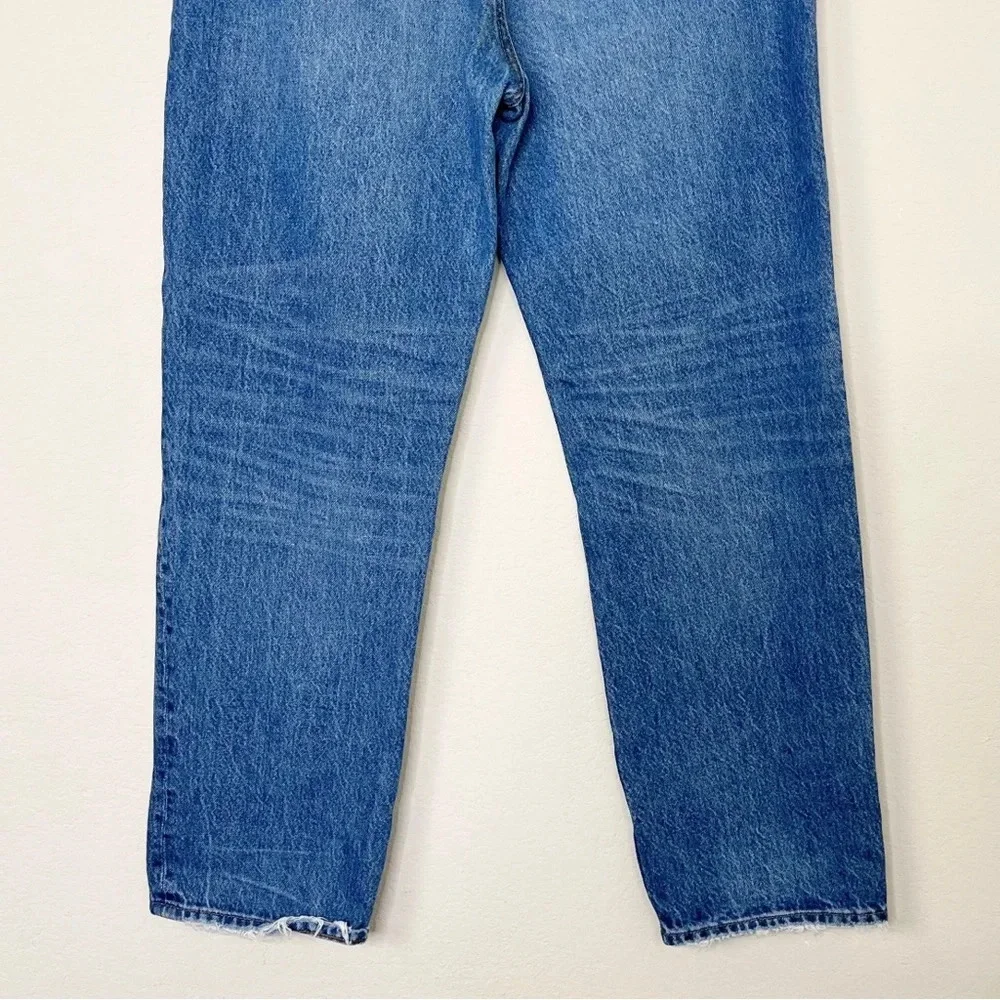 Madewell Classic Straight Jeans in Jade Wash: Knee-Rip Edition J7951 Size 27 - Picture 10 of 15